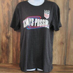 USA 'Always Possible' Tee Soccer America Black NWT M